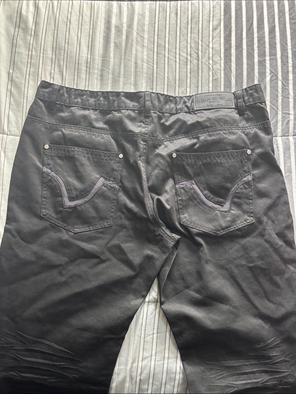 Black Jeans with Purple Back Pocket Accent